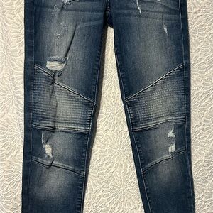 Distressed Blue Denim Jeans